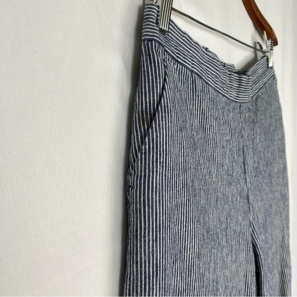 Banana Republic Hayden Stripe Pants Size 6 Tapered Linen Cotton Blend‎